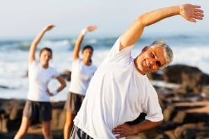 older adult stretching